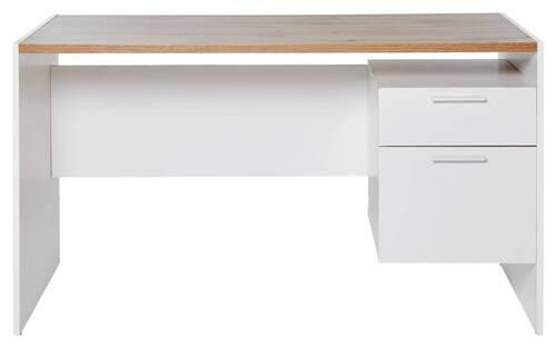 SCHREIBTISCH 123/55/74,5 cm  in Weiß, Eichefarben  - Eichefarben/Weiß, KONVENTIONELL, Holzwerkstoff (123/55/74,5cm) - Livetastic