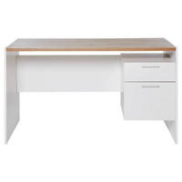 SCHREIBTISCH 123/55/74,5 cm  in Weiss, Eichefarben  - Weiss/Eichefarben, Konventionell, Holzwerkstoff (123/55/74,5cm) - Livetastic