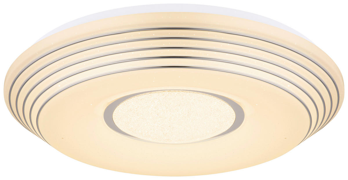 LED-DECKENLEUCHTE Pillo 50/8,5 cm   - Klar/Weiß, Basics, Kunststoff/Metall (50/8,5cm) - Globo