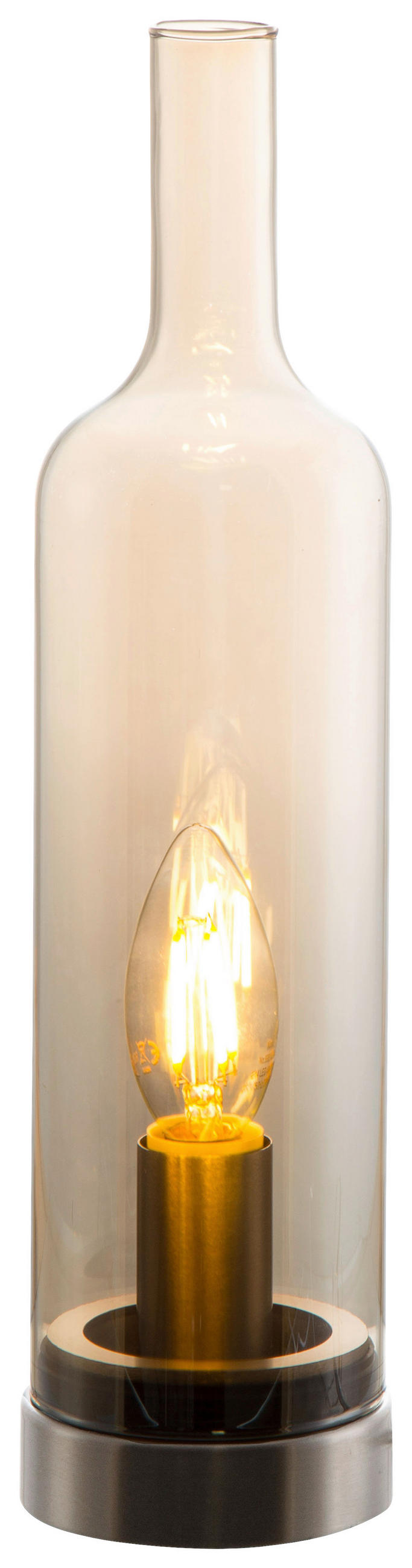 TISCHLEUCHTE 8,5/33 cm   - Bernsteinfarben, Basics, Glas/Metall (8,5/33cm) - Boxxx