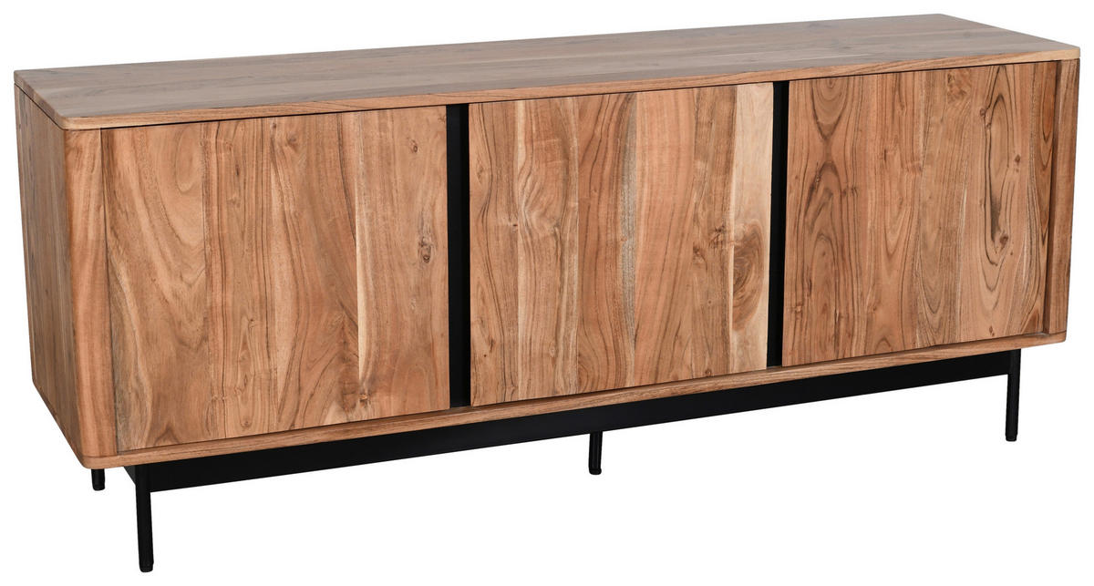 LOWBOARD  in 150/60/40 cm  - Schwarz/Akaziefarben, Natur, Holz/Holzwerkstoff (150/60/40cm) - Carryhome