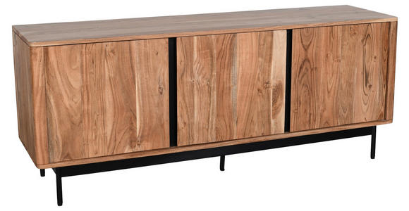 LOWBOARD  150/60/40 cm  Typenauswahl, Beimöbel erhältlich, stehend  - Schwarz/Akaziefarben, Natur, Holz/Holzwerkstoff (150/60/40cm) - Carryhome