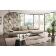 ECKSOFA  in Chenille Beige Rückenkissen, Armlehnenkissen  334/168 cm  - Beige/Schwarz, Design, Textil/Metall (334/168cm) - Dieter Knoll