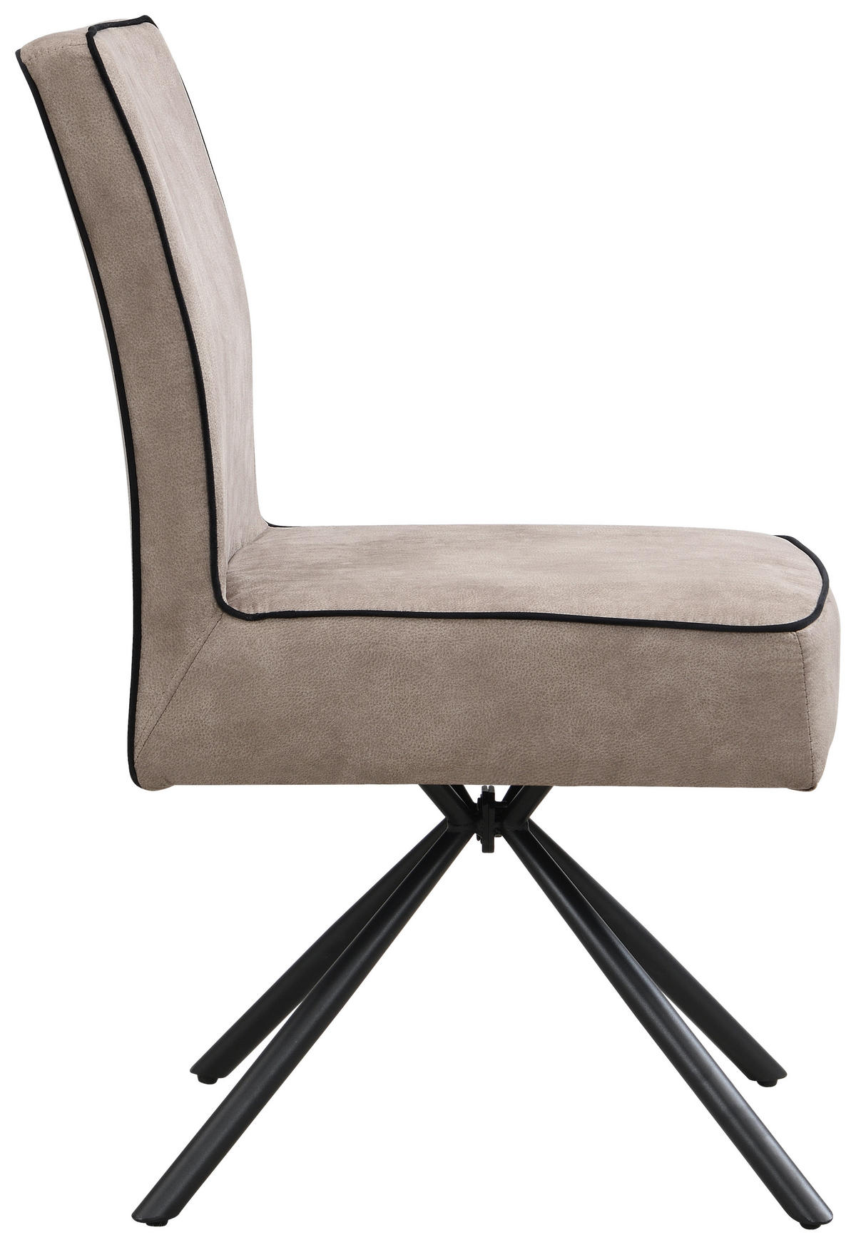 STUHL - Taupe/Schwarz, Design, Textil/Metall (46,5/91/62,5cm) - Ambia Home