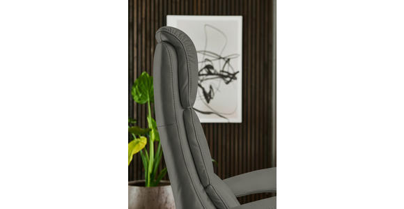 RELAXSESSEL in Leder Dunkelgrau  - Edelstahlfarben/Dunkelgrau, Design, Leder/Metall (76/119/86cm) - Dieter Knoll