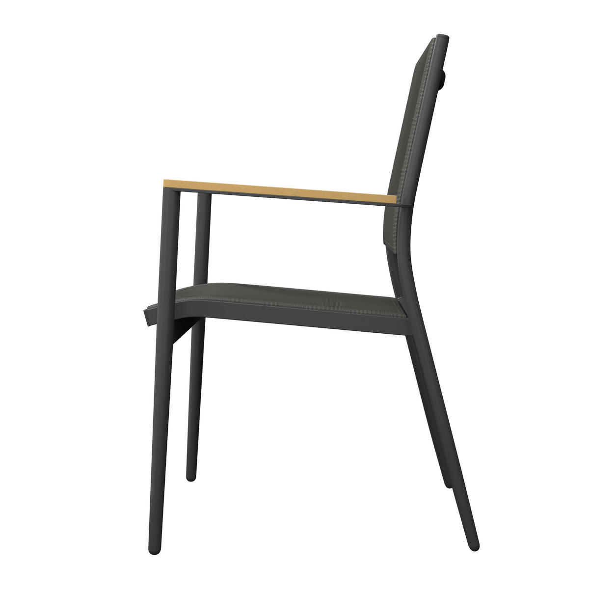 STAPELSESSEL in Metall, Kunststoff, Textil Anthrazit, Naturfarben, Dunkelgrau  - Dunkelgrau/Anthrazit, MODERN, Kunststoff/Textil (57/89/58cm) - Ambia Garden