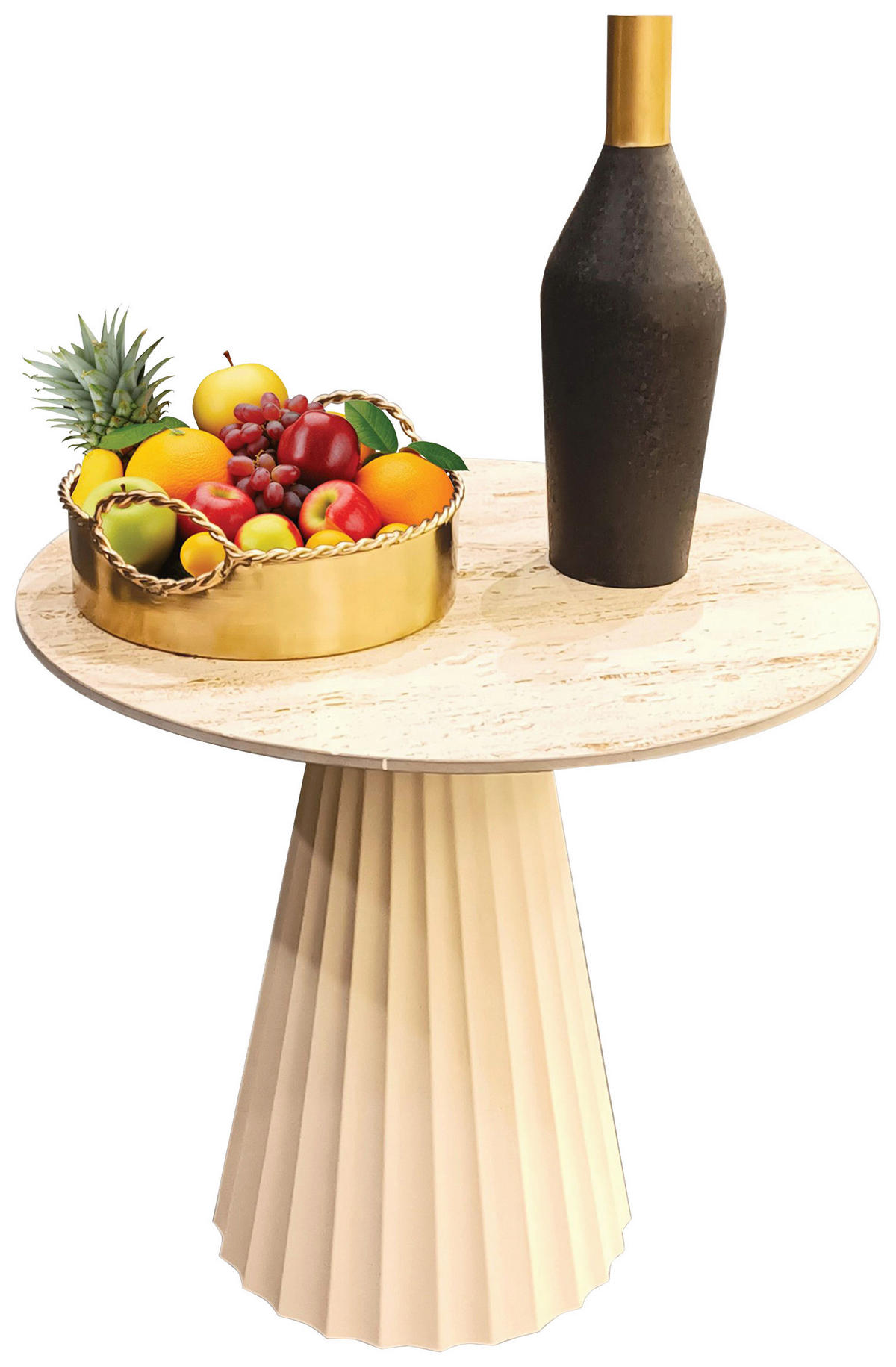 BEISTELLTISCH in Holz, Metall, Keramik 46/46/45 cm  - Creme, Trend, Holz/Keramik (46/46/45cm) - Ambia Home