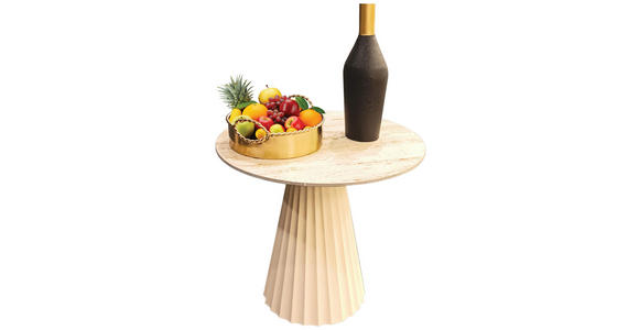 BEISTELLTISCH in Holz, Metall, Keramik 46/46/45 cm - Creme, Trend, Holz/Keramik (46/46/45cm) - Ambia Home