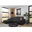 ECKSOFA in Flachgewebe Dunkelgrau  - Chromfarben/Dunkelgrau, KONVENTIONELL, Textil/Metall (175/268cm) - Carryhome