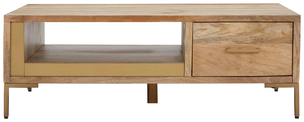 COUCHTISCH in Holz  - Goldfarben/Naturfarben, Natur, Holz/Metall (130/45/70cm) - MID.YOU