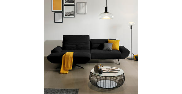 ECKSOFA  in Teddystoff Schwarz  170-195/280 cm  - Schwarz/Braun, Design, Textil/Metall (170-195/280cm) - Dieter Knoll