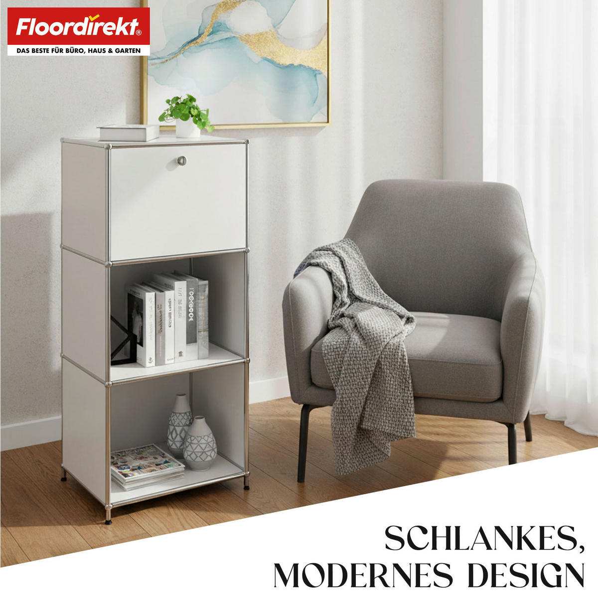 REGAL Weiß  - Weiß, Basics, Metall (50/121/40cm) - Floordirekt