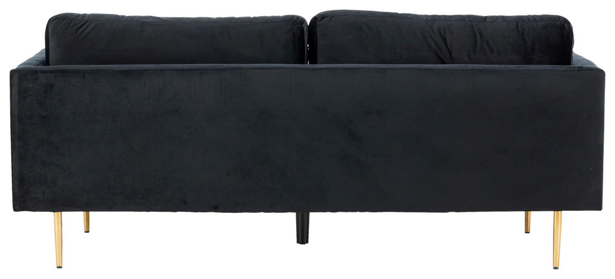 2-SITZER-SOFA in Schwarz, Goldfarben  - Goldfarben/Schwarz, Design, Textil/Metall (203/84/90cm) - Livetastic