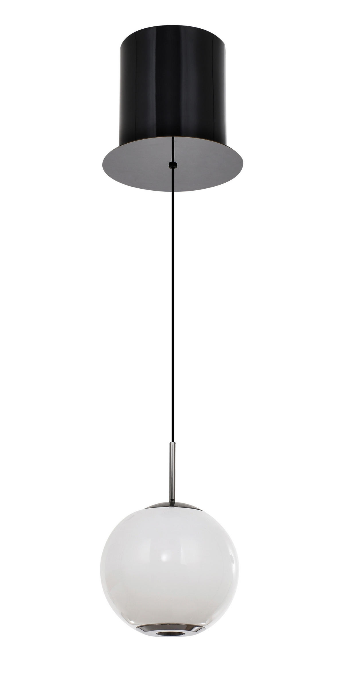 LED-HÄNGELEUCHTE Luberon 12/150/12 cm  - Schwarzchrom, Design, Glas/Kunststoff (12/150/12cm)