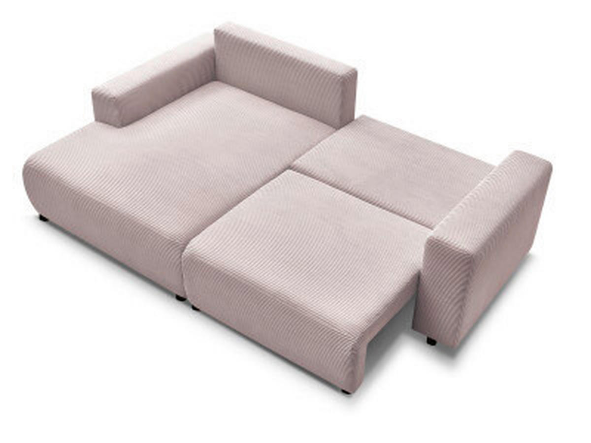 ECKSOFA Ottomane links  ATILLA Lila Cord  - Lila/Schwarz, MODERN, Kunststoff/Textil (149/244cm)