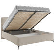 POLSTERBETT gepolstertes Kopfteil, Lattenrost Taupe 140/200 cm  - Taupe/Schwarz, MODERN, Holz/Textil (140/200cm) - Carryhome