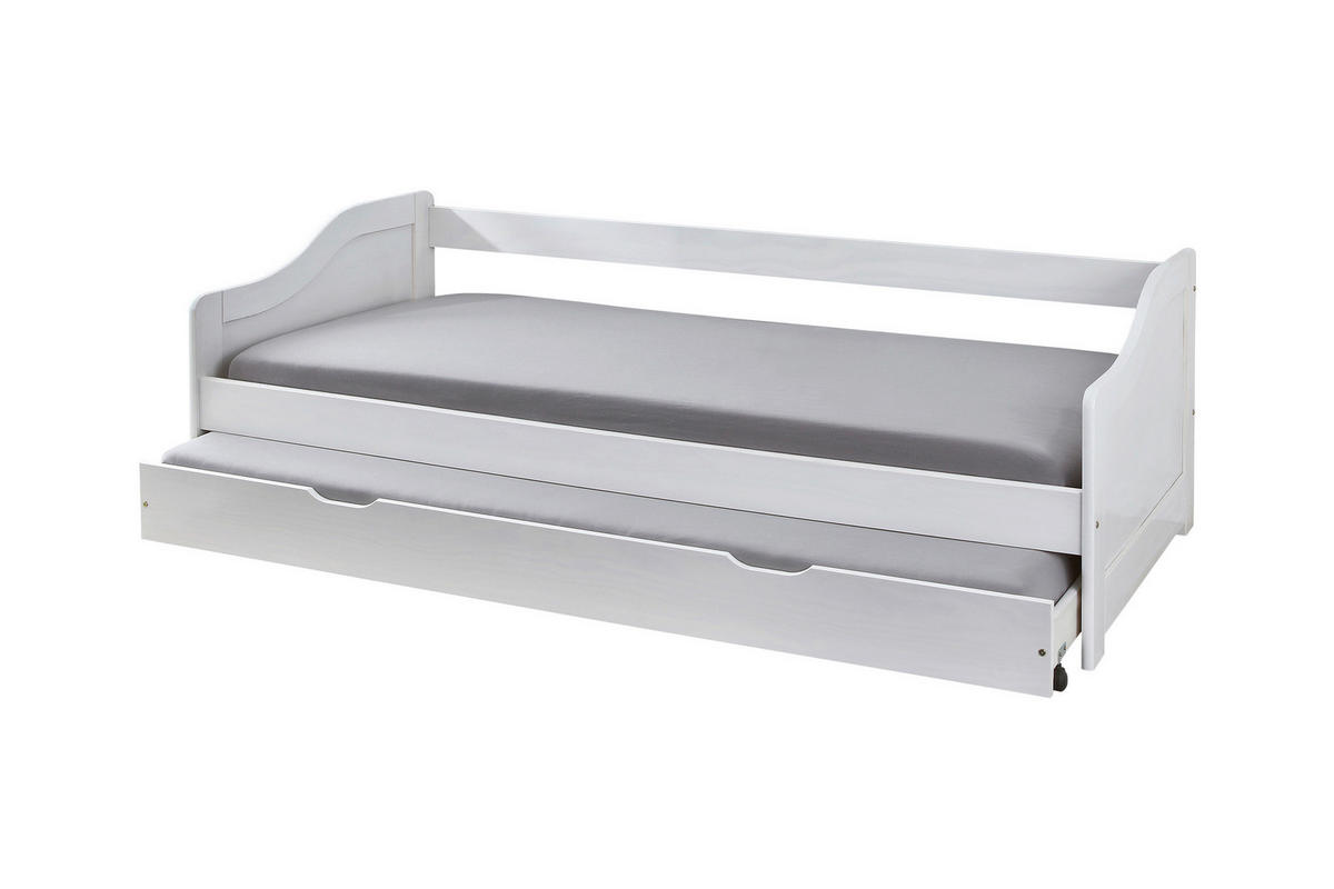 STAURAUMBETT 90/200 cm  in Weiß  - Naturfarben/Weiß, Natur, Holz (90/200cm) - Livetastic