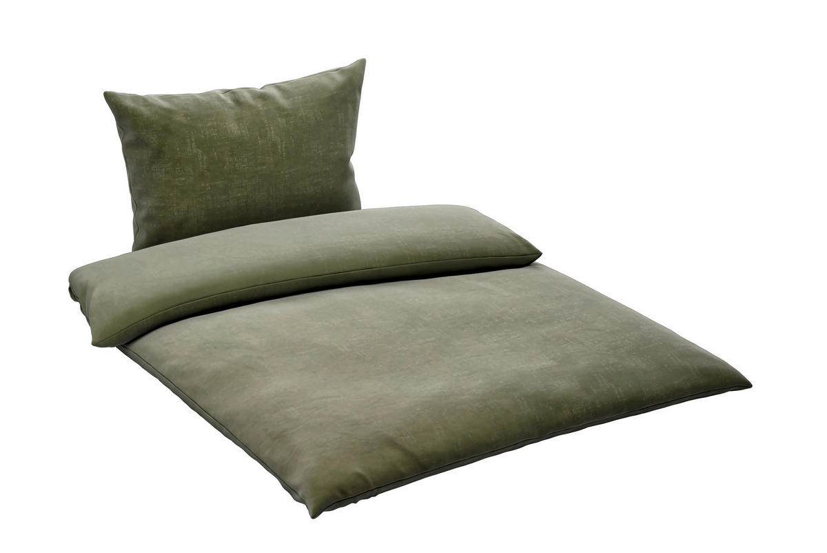 BETTWÄSCHE Damast 140/200 cm  - Dunkelgrün, Basics, Textil (140/200cm) - Curt Bauer