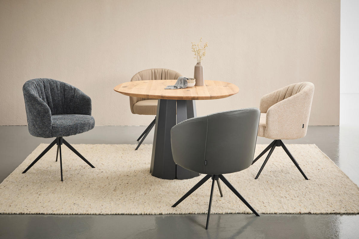 STOL MED ARMSTÖD järn äkta läder pigmenterad  - svart/antracit, Design, metall/läder (63/82/62,5cm) - Dieter Knoll