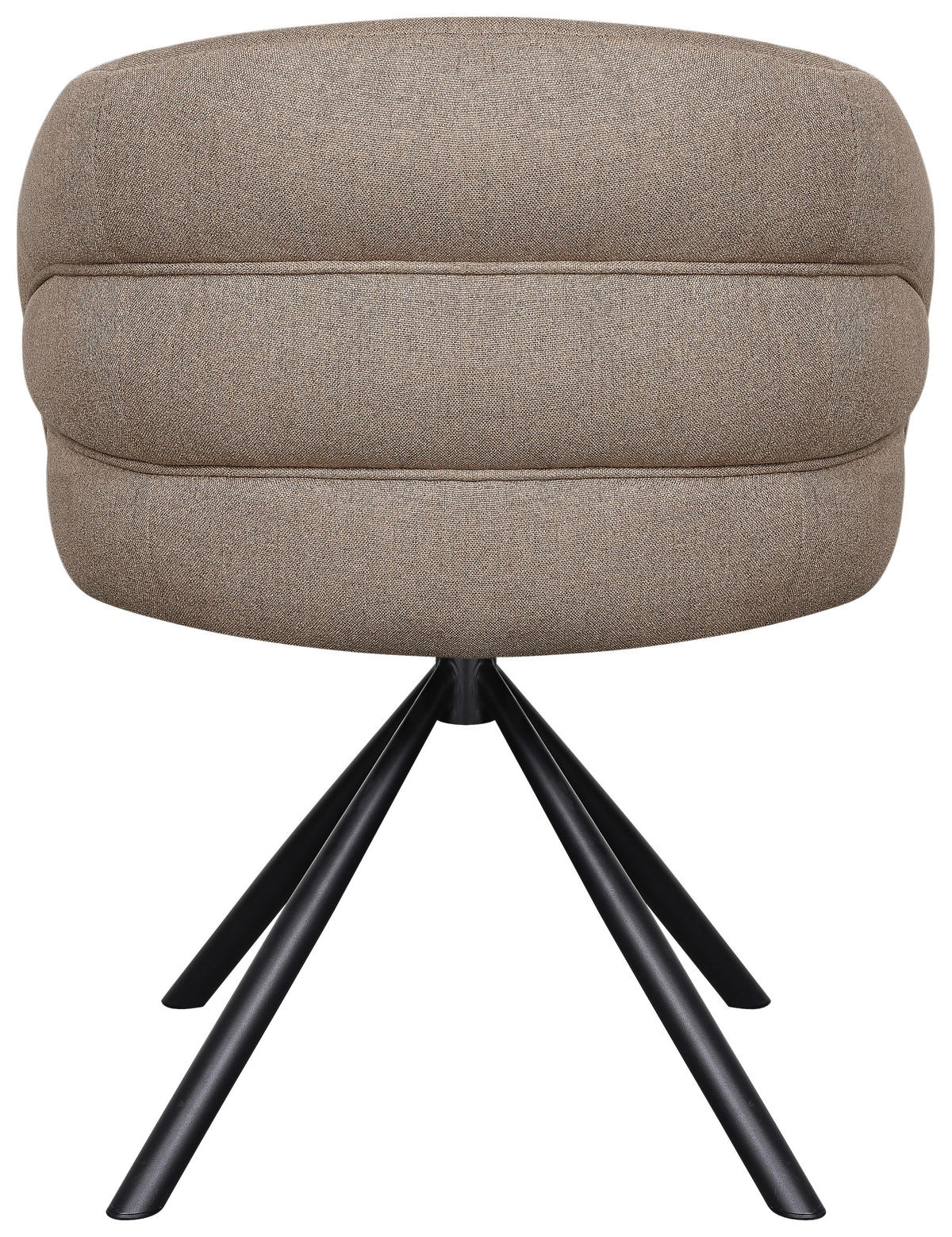 ARMLEHNSTUHL  Sitzfläche 360° drehbar, automatische Rückholfunktion Webstoff  Braun, Schwarz  - Schwarz/Braun, Design, Textil/Metall (64,5/79/64cm) - Milino