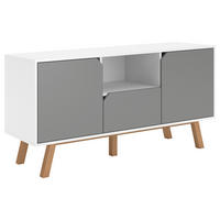 NÍZKA KOMODA, buk, grafitová, biela, 140/70/42 cm - farba buka/biela, Design, drevo/kompozitné drevo (140/70/42cm) - MID.YOU