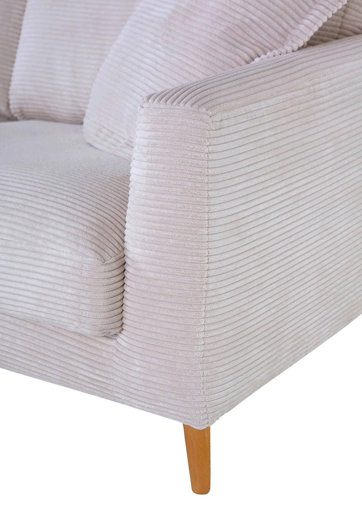 2,5-SITZER Cord Beige  - Beige/Naturfarben, Romantik / Landhaus, Holz/Textil (195/69/100cm) - Landscape