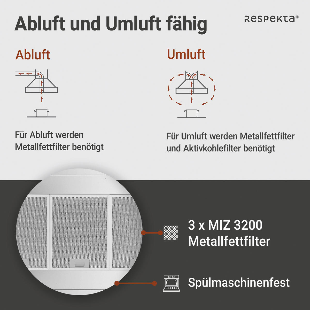 DUNSTABZUGSHAUBE CH44199IX-21  - Edelstahlfarben, Trend, Glas/Metall (89,5/65/60cm) - Respekta