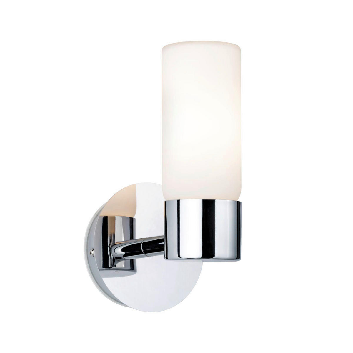 WANDLEUCHTE Eleon 10,5/13,5/20,3 cm   - Chromfarben/Weiß, Basics, Glas/Metall (10,5/13,5/20,3cm) - Paulmann