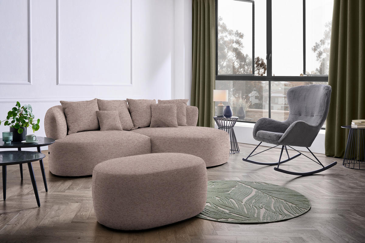 HOCKER in Textil Rotbraun  - Rotbraun/Schwarz, MODERN, Kunststoff/Textil (88/43/66cm) - Hom`in