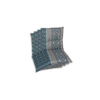 SESSELAUFLAGENSET Ornament  - Blau/Hellgrau, Basics, Textil (50/7/100cm)