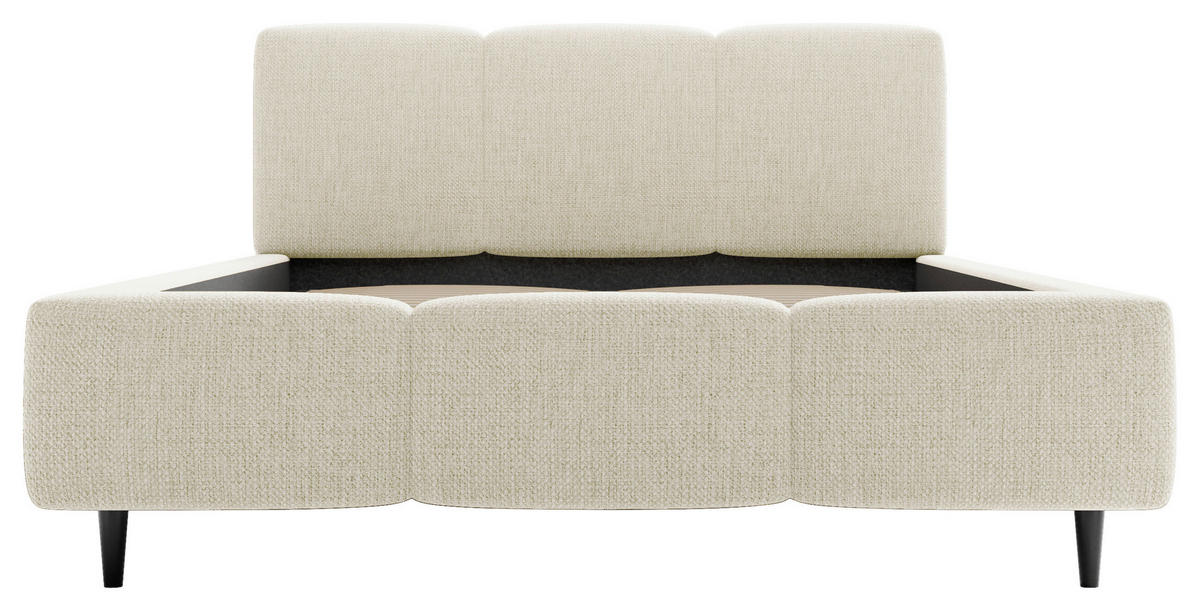 POLSTERBETT Lattenrost, Bettkasten 200/200 cm  in Creme  - Creme/Schwarz, Design, Holz/Textil (200/200cm) - Boxxx