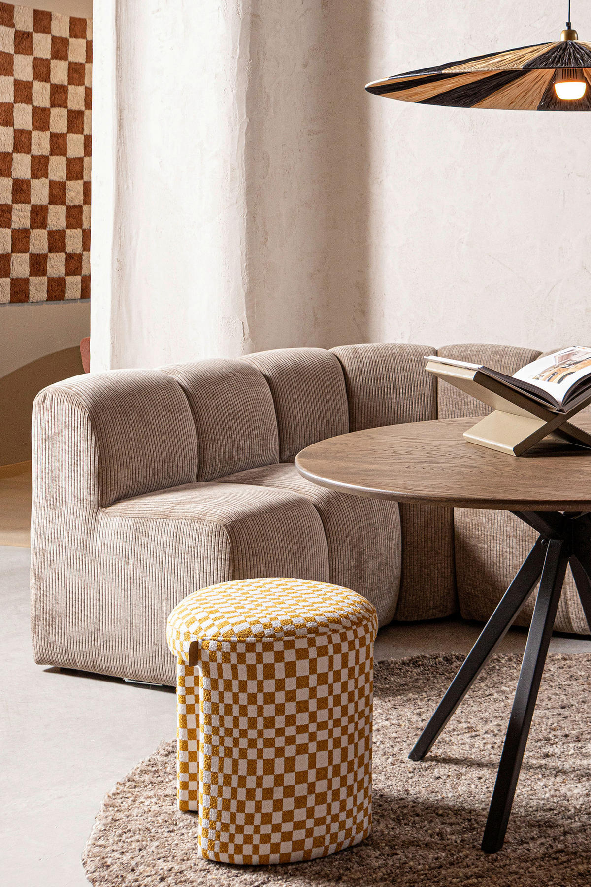 SITZBANKELEMENT 84/83/73 cm Webstoff Sandfarben Kunststoff  - Sandfarben, MODERN, Kunststoff/Textil (84/83/73cm) - Livetastic