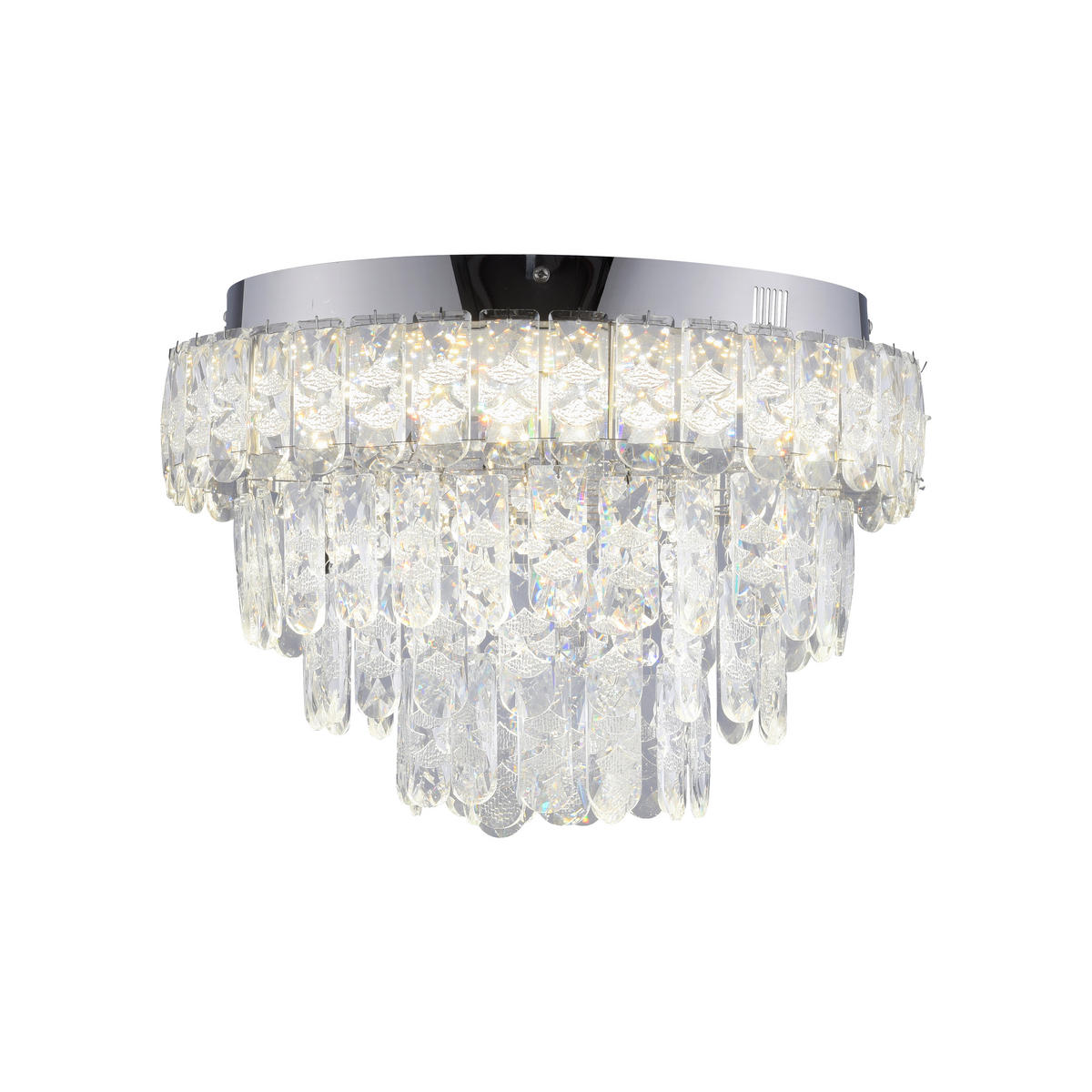 LED-DECKENLEUCHTE 38/38/23 cm   - Chromfarben, KONVENTIONELL, Glas/Kunststoff (38/38/23cm)