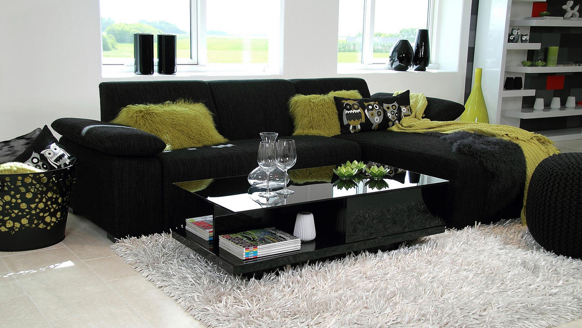 COUCHTISCH Kristallglas 120/60/36 cm rechteckig Schwarz Hochglanz  - Schwarz Hochglanz/Schwarz, Design, Glas/Holzwerkstoff (120/60/36cm) - Livetastic