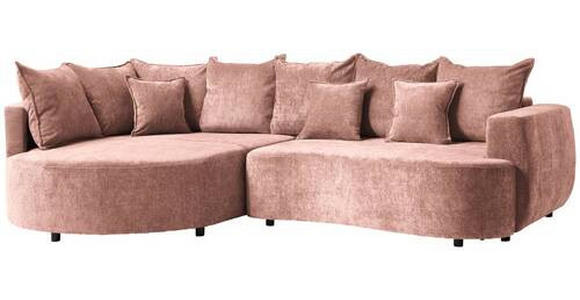 ECKSOFA in Chenille Rosa  - Schwarz/Rosa, Design, Kunststoff/Textil (194/307cm) - Carryhome