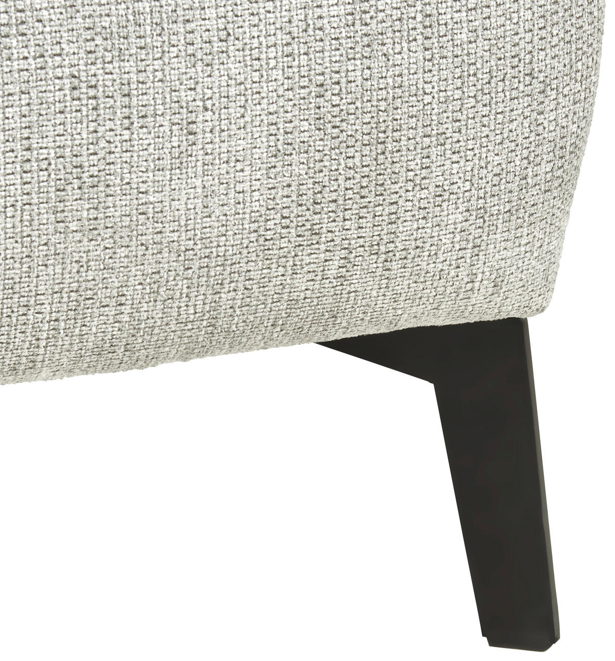 ECKSOFA in Flachgewebe Hellgrau  - Hellgrau/Schwarz, Design, Textil/Metall (190/285cm) - Johann Jakob