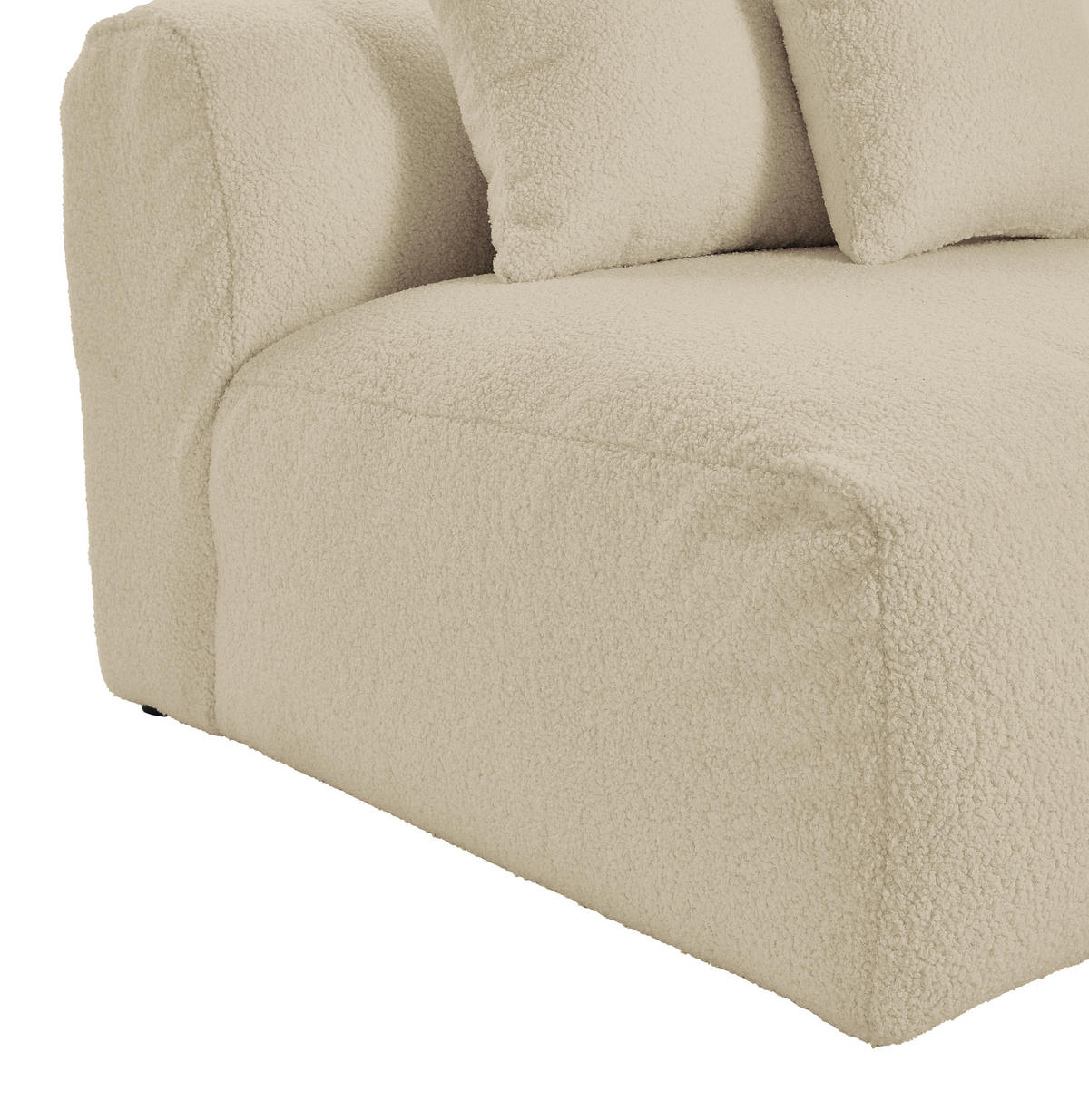 ECKSOFA in Flachgewebe, Teddystoff Beige  - Beige, Trend, Textil (315/300cm) - Livetastic