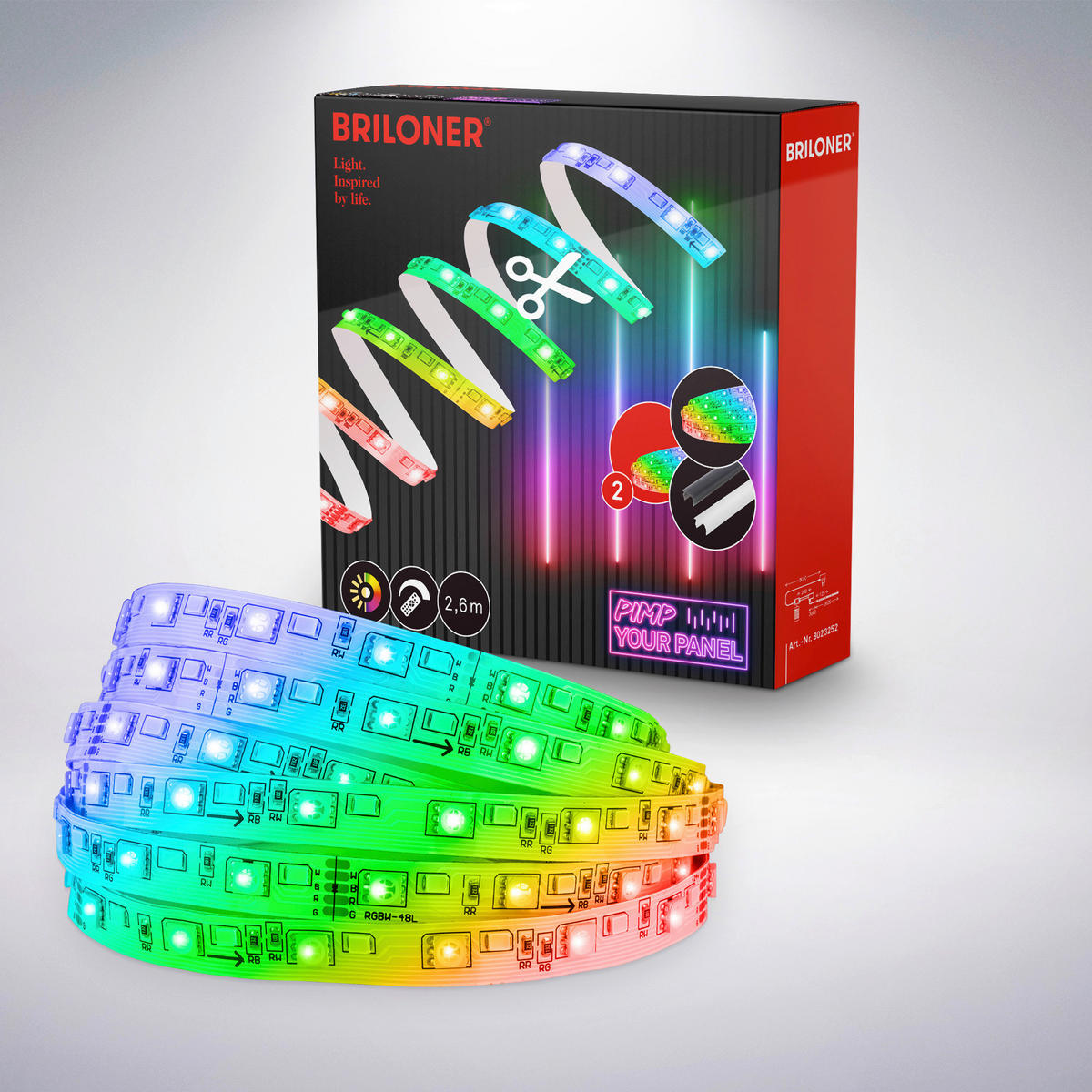 LED-STRIP 260 cm  Pimp Your Panel Erweiterung  - Weiß, Basics, Kunststoff (260cm) - Briloner