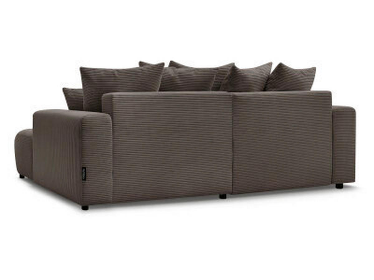 ECKSOFA Ottomane rechts  ATILLA Taupe Cord  - Taupe/Schwarz, MODERN, Kunststoff/Textil (244/149cm)
