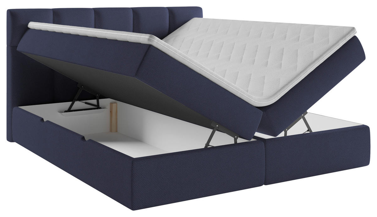BOXBETT 200/220 cm  in Dunkelblau  - Schwarz/Dunkelblau, MODERN, Holz/Holzwerkstoff (200/220cm) - MID.YOU