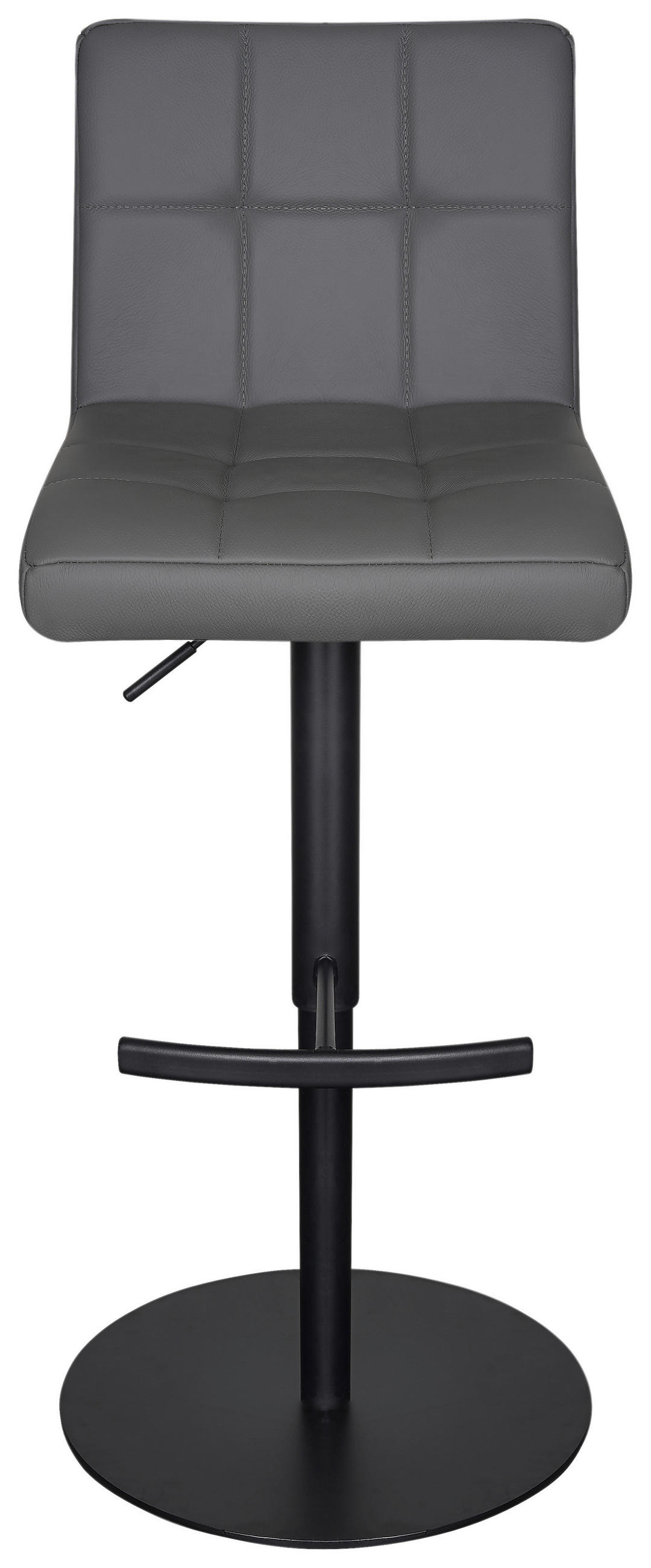 BARHOCKER in Grau, Schwarz  - Schwarz/Grau, MODERN, Leder/Metall (43/92/113/51,5cm) - Livetastic