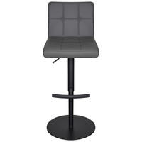 BARHOCKER in Grau, Schwarz  - Schwarz/Grau, MODERN, Leder/Metall (43/92/113/51,5cm) - Livetastic