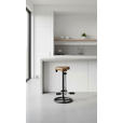 BARHOCKER Echtleder Braun, Schwarz Eisen  - Schwarz/Braun, LIFESTYLE, Leder/Metall (41/77/41cm) - Landscape