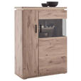HIGHBOARD Eiche dunkel 90/124/38 cm - Eiche dunkel/Anthrazit, KONVENTIONELL, Glas/Holzwerkstoff (90/124/38cm) - Cantus