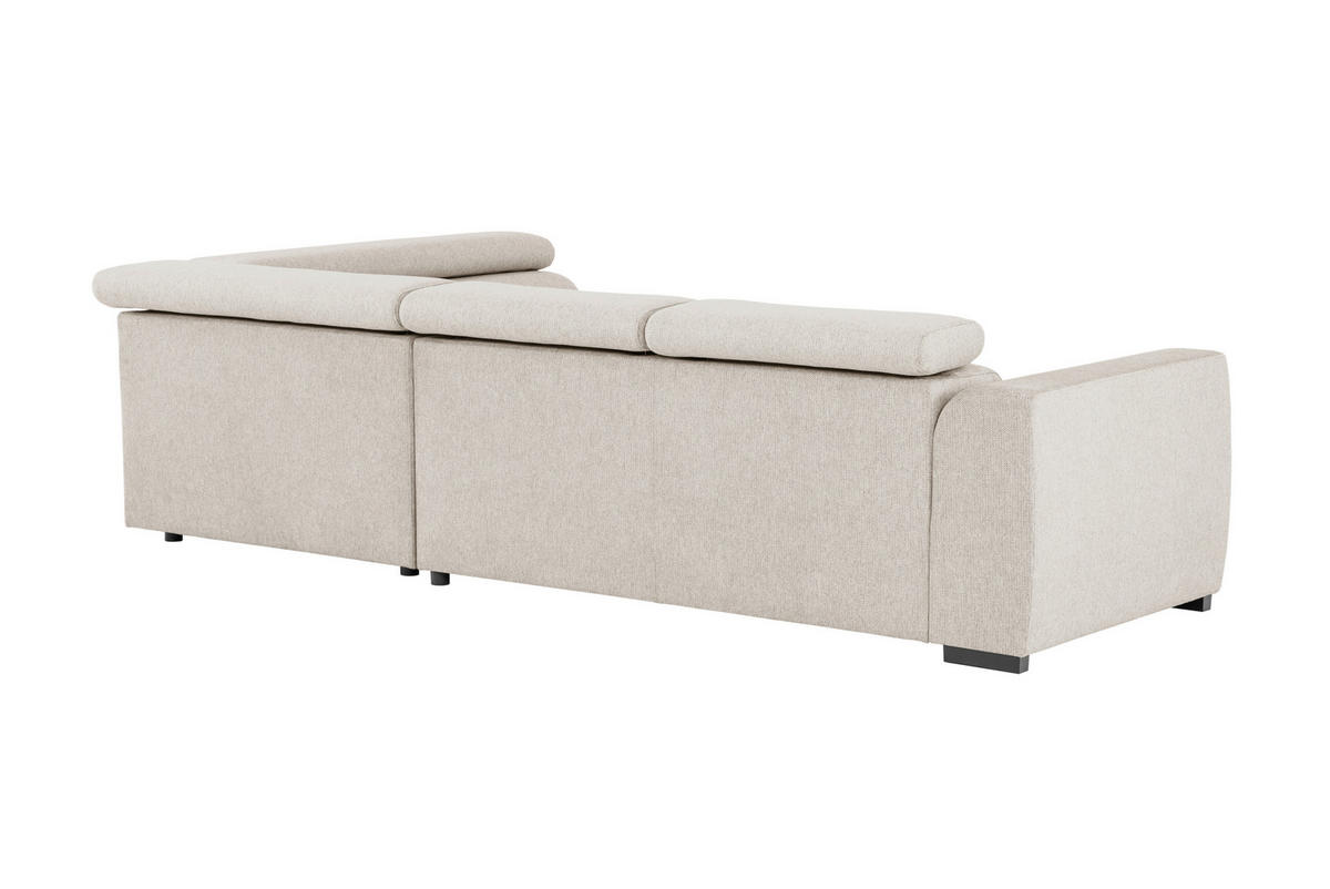ECKSOFA Beige Struktur  - Beige/Schwarz, Design, Kunststoff/Textil (284/205cm) - Xora