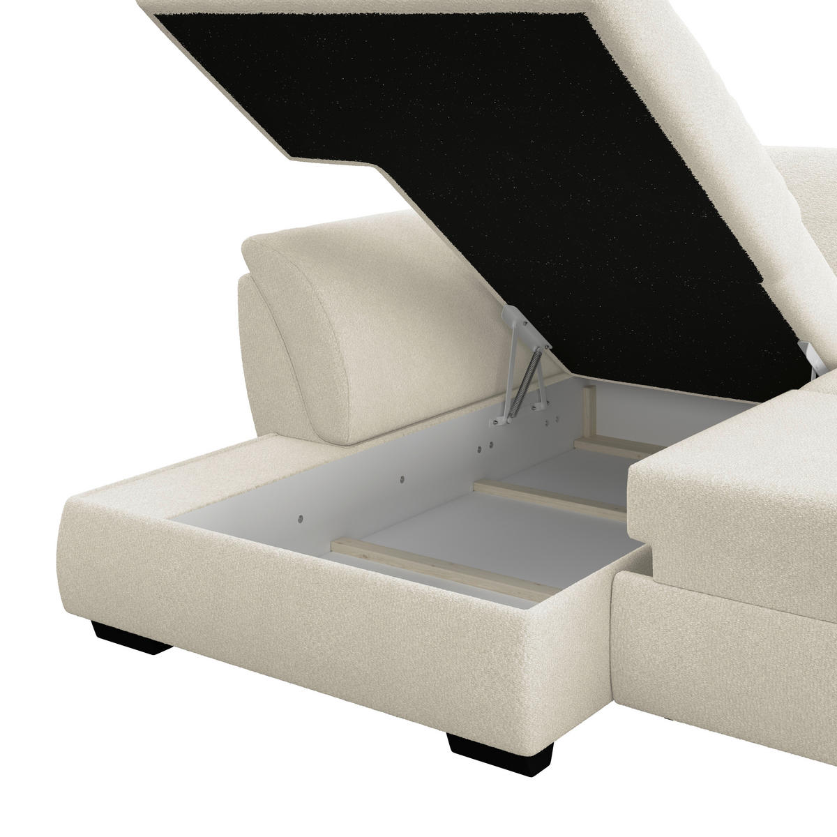 ECKSOFA Grau  - Schwarz/Grau, Konventionell, Kunststoff/Textil (187/278cm) - MID.YOU