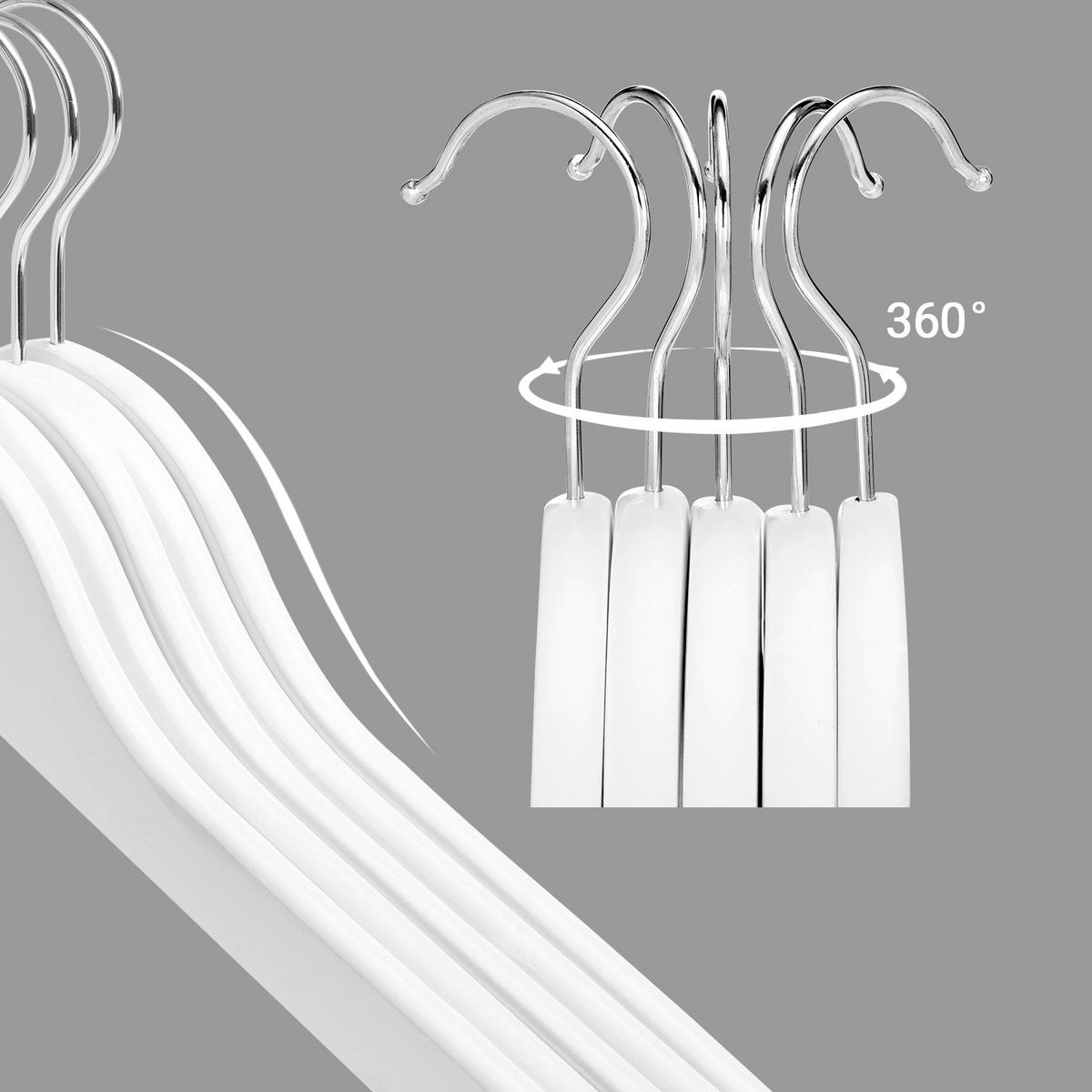 KLEIDERBÜGELSET 44 cm Holz, Metall  - Weiß, Basics, Holz/Metall (44cm)
