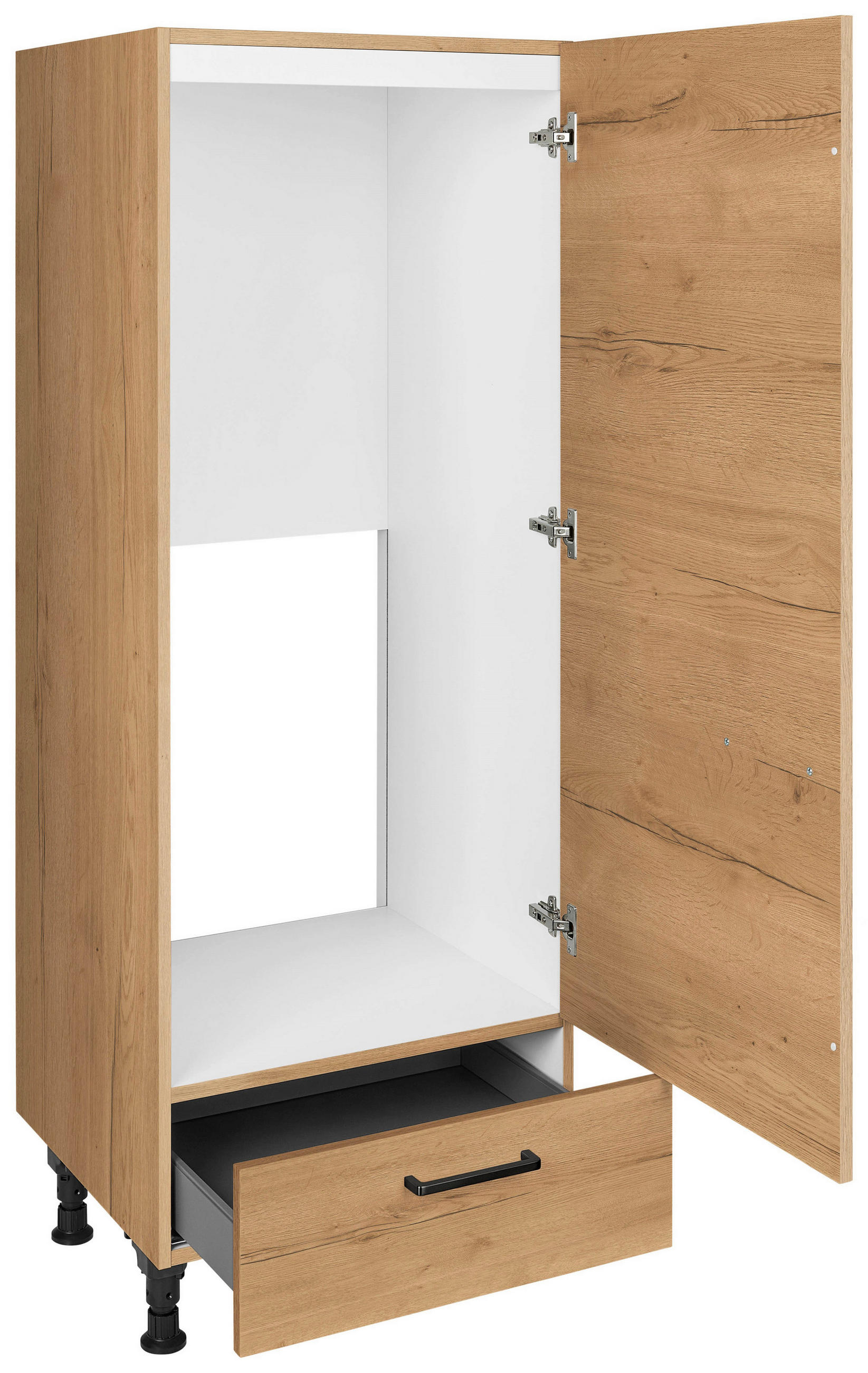 GERÄTEUMBAUSCHRANK 60/168/58 cm  in Eichefarben  - Eichefarben/Schwarz, MODERN, Holzwerkstoff/Metall (60/168/58cm) - Nobilia