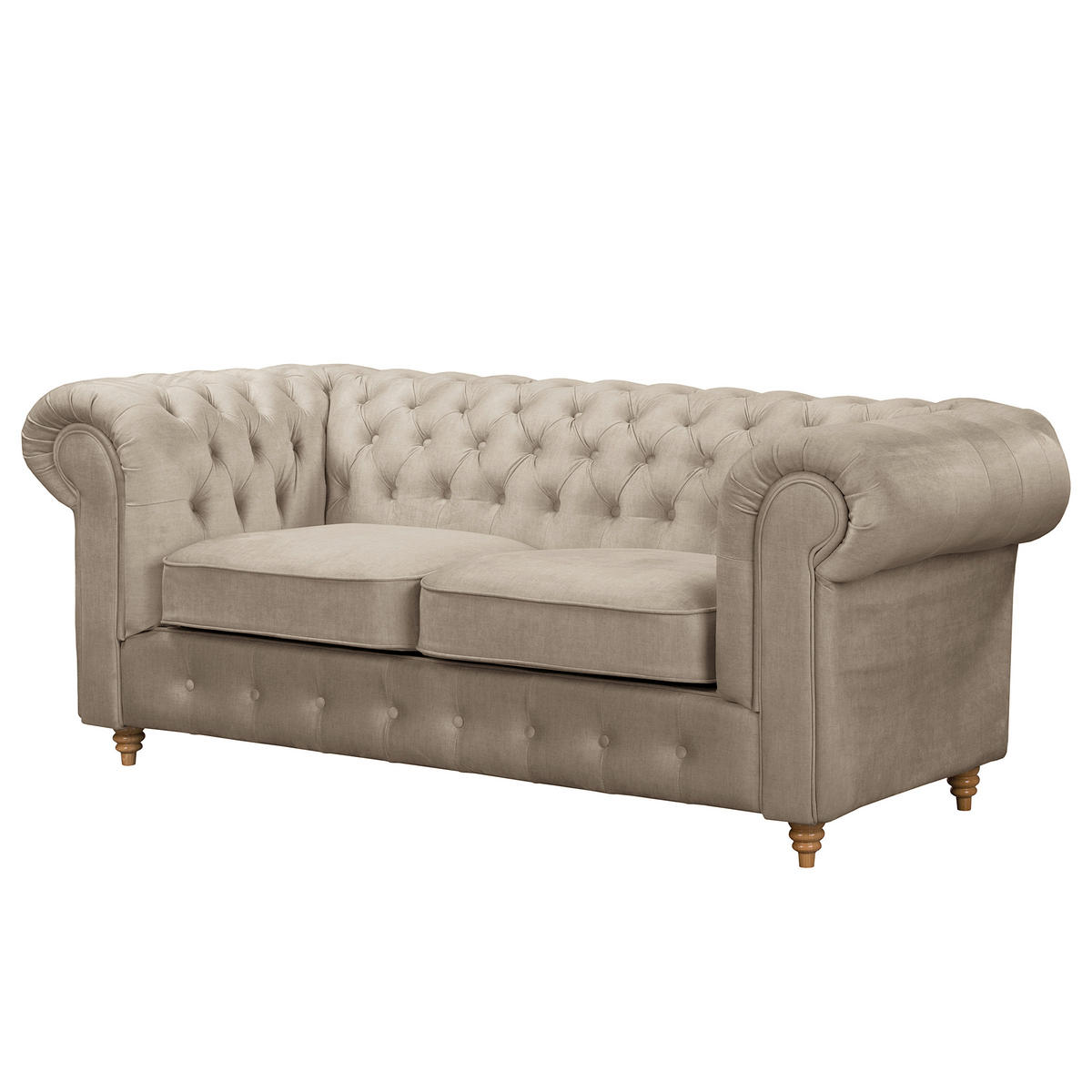 SCHLAFSOFA Mikrofaser Taupe Armteil links, Armteil rechts  - Taupe/Braun, Design, Holz/Textil (190/74/91cm) - P & B