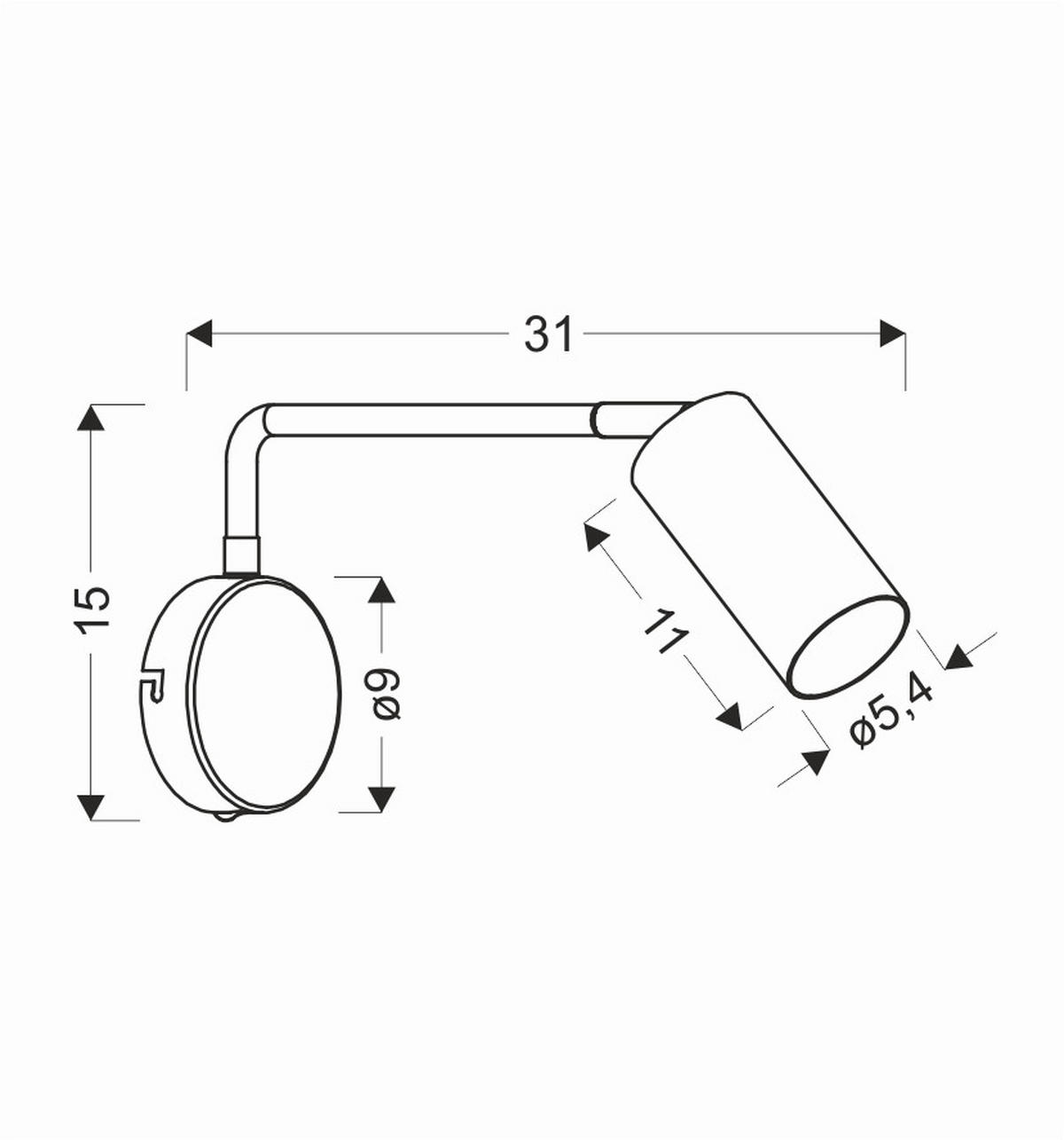 VÄGGLAMPA 9/31/15 cm   - svart/guldfärgad, Design, metall (9/31/15cm)